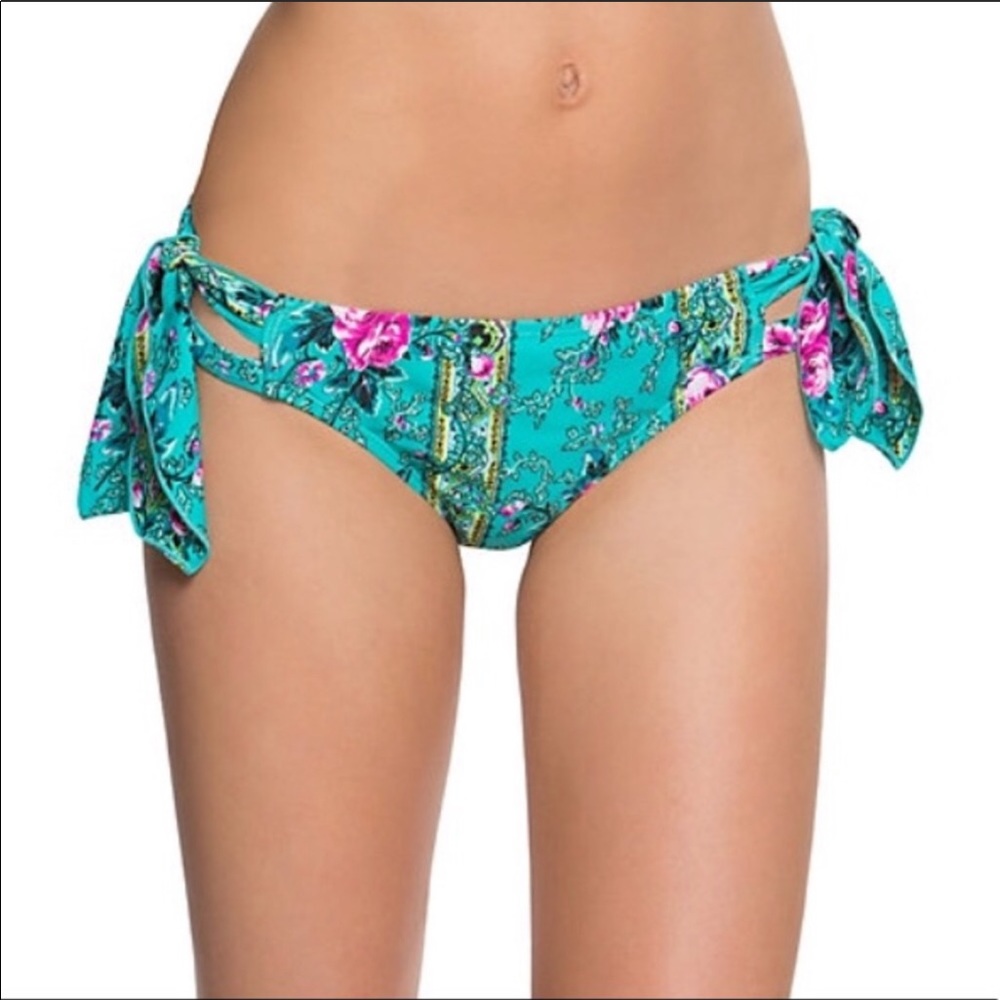 NWT Betsey Johnson Side Tie Hipster Bikini Bottoms
